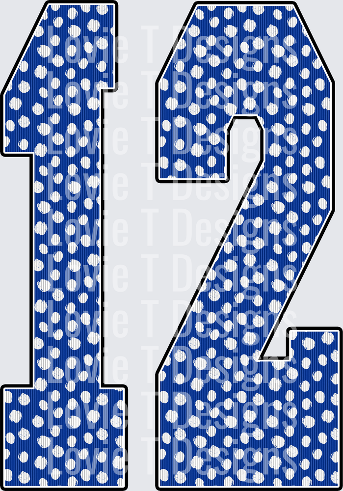 12 ROYAL POLKA DOT