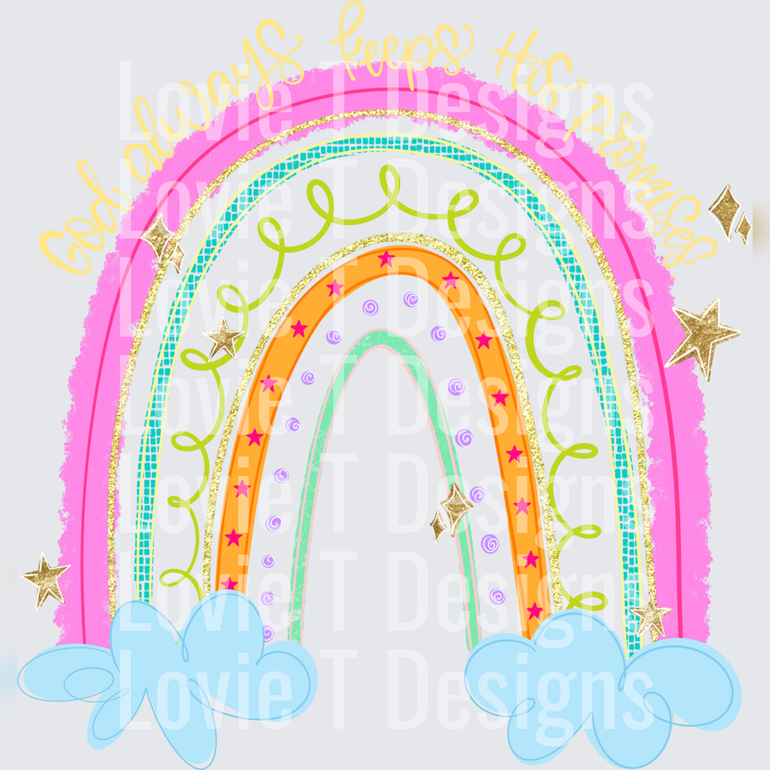 God Always Keeps His Promises Rainbow – DTF Transfer – product image