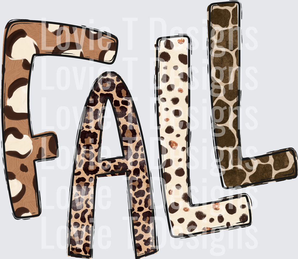 Fall Animal Pattern fall DTF transfer design