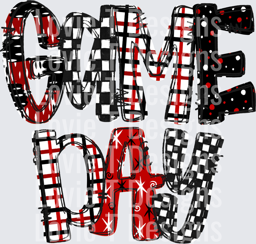 GAME DAY WORD ART RED