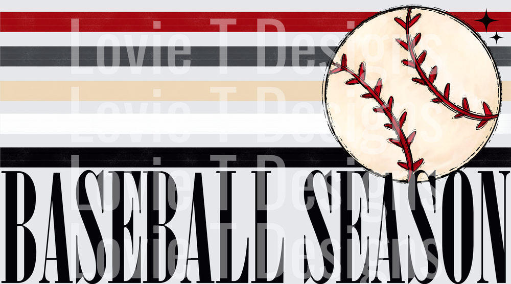 Baseball Retro Stripe DTF transfer design
