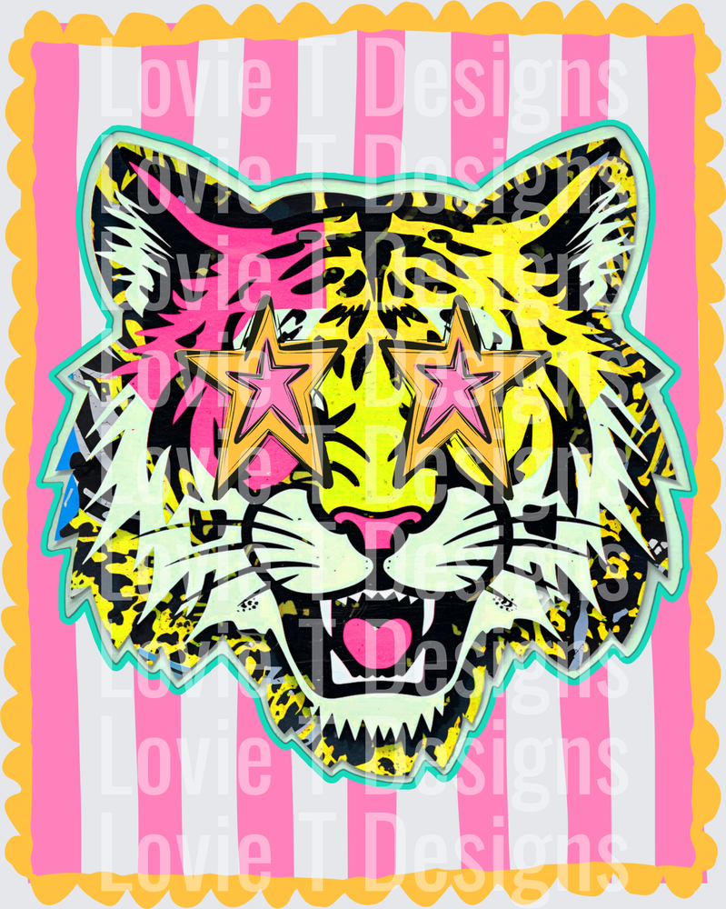 PREPPY MASCOT STRIPES WILDCATS mascot DTF transfer design