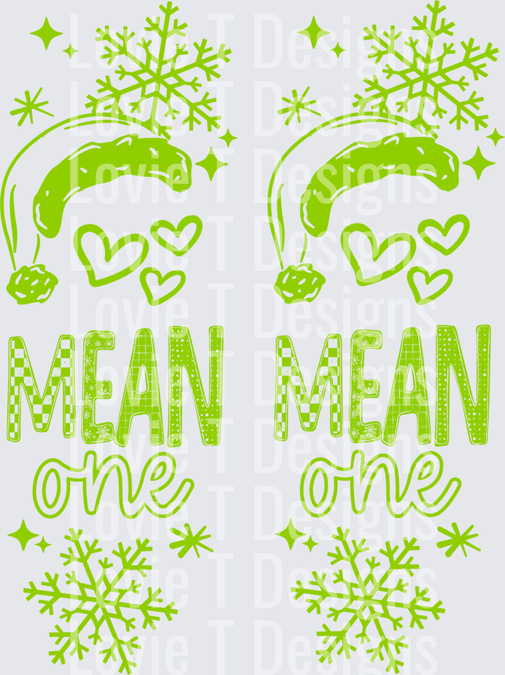 Mean One Sleeve Green DTF transfer design