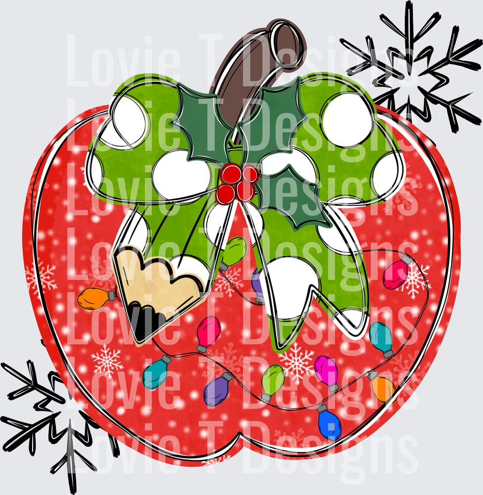 Christmas Apple DTF transfer