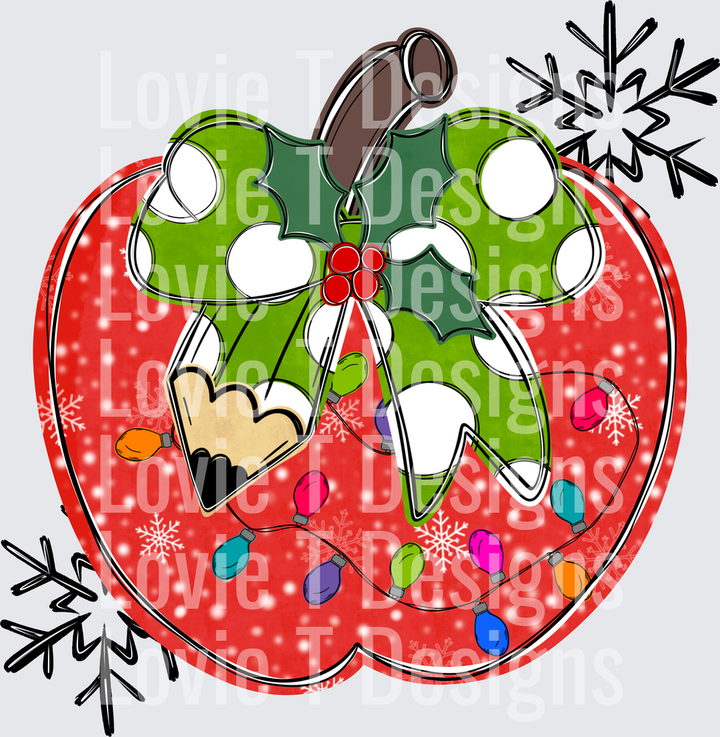Christmas Apple DTF transfer