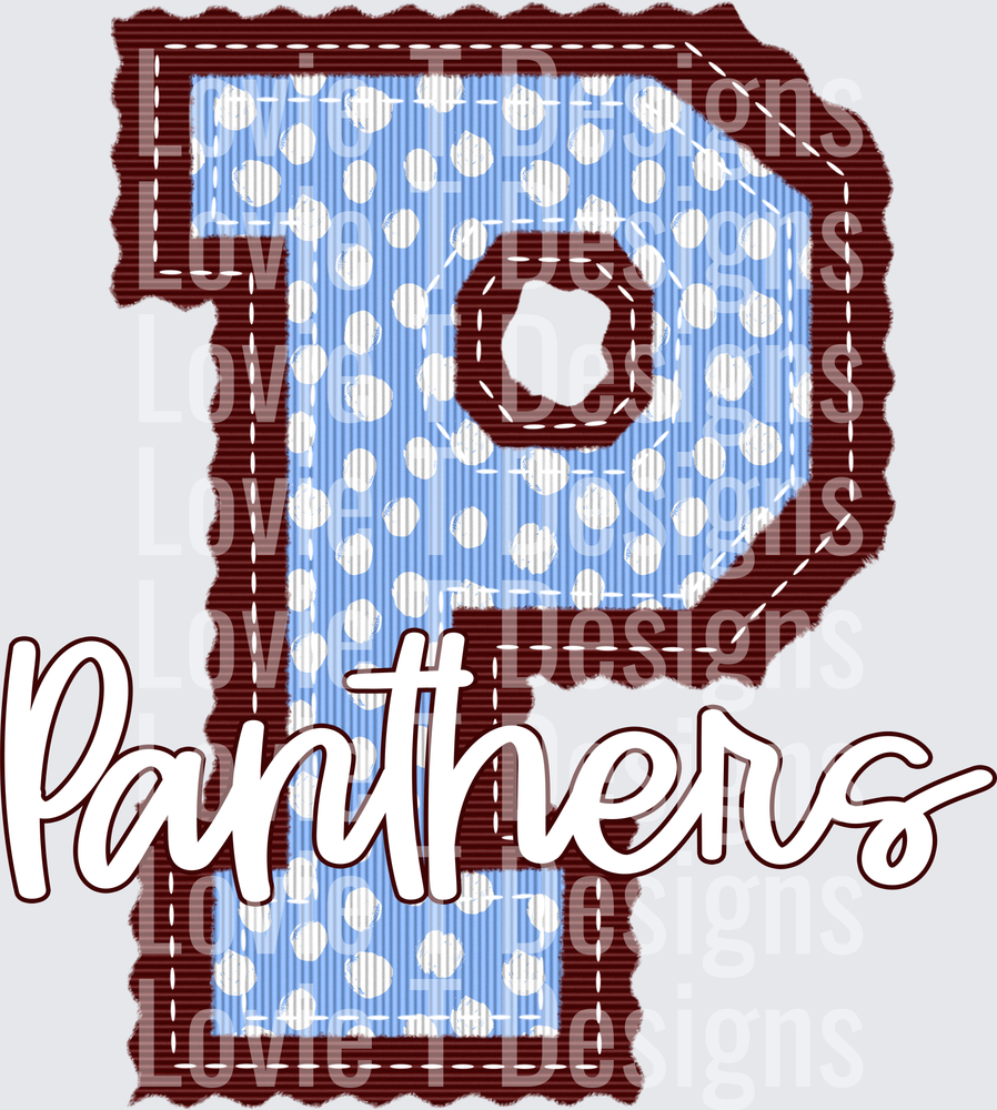 LETTERMAN PANTHERS MAROON BASE AND COLUMBIA TOP