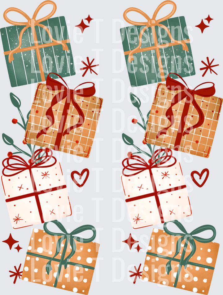 Tis the Season Gifts Sleeves DTF transfer design