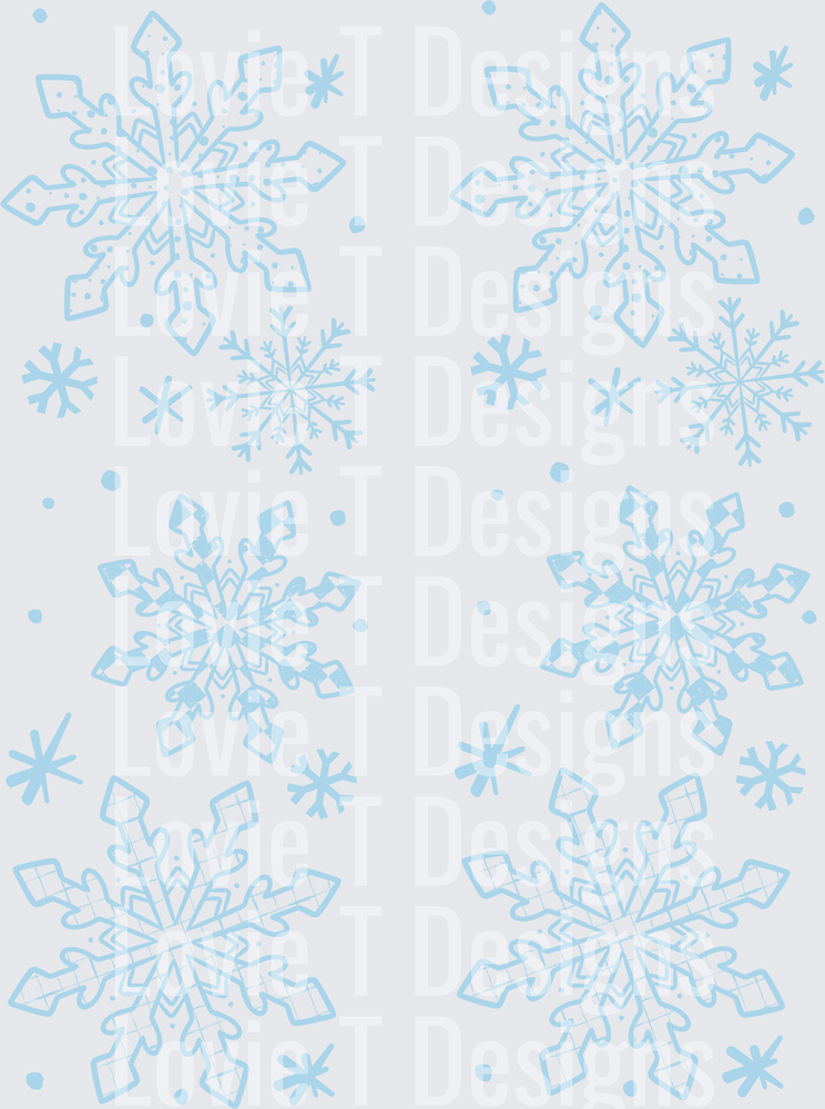 Let It Snow Snowflake Sleeves (Light Blue) DTF transfer design