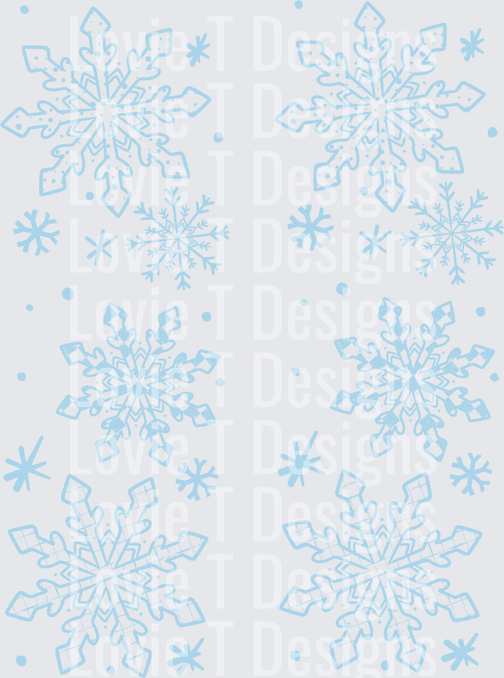 Let It Snow Snowflake Sleeves (Light Blue) DTF transfer design