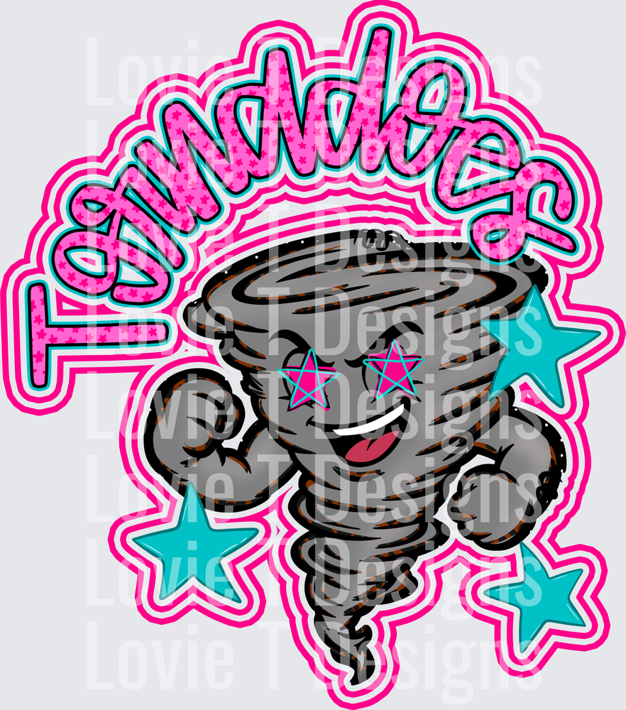 TORNADOES PINK mascot DTF transfer design