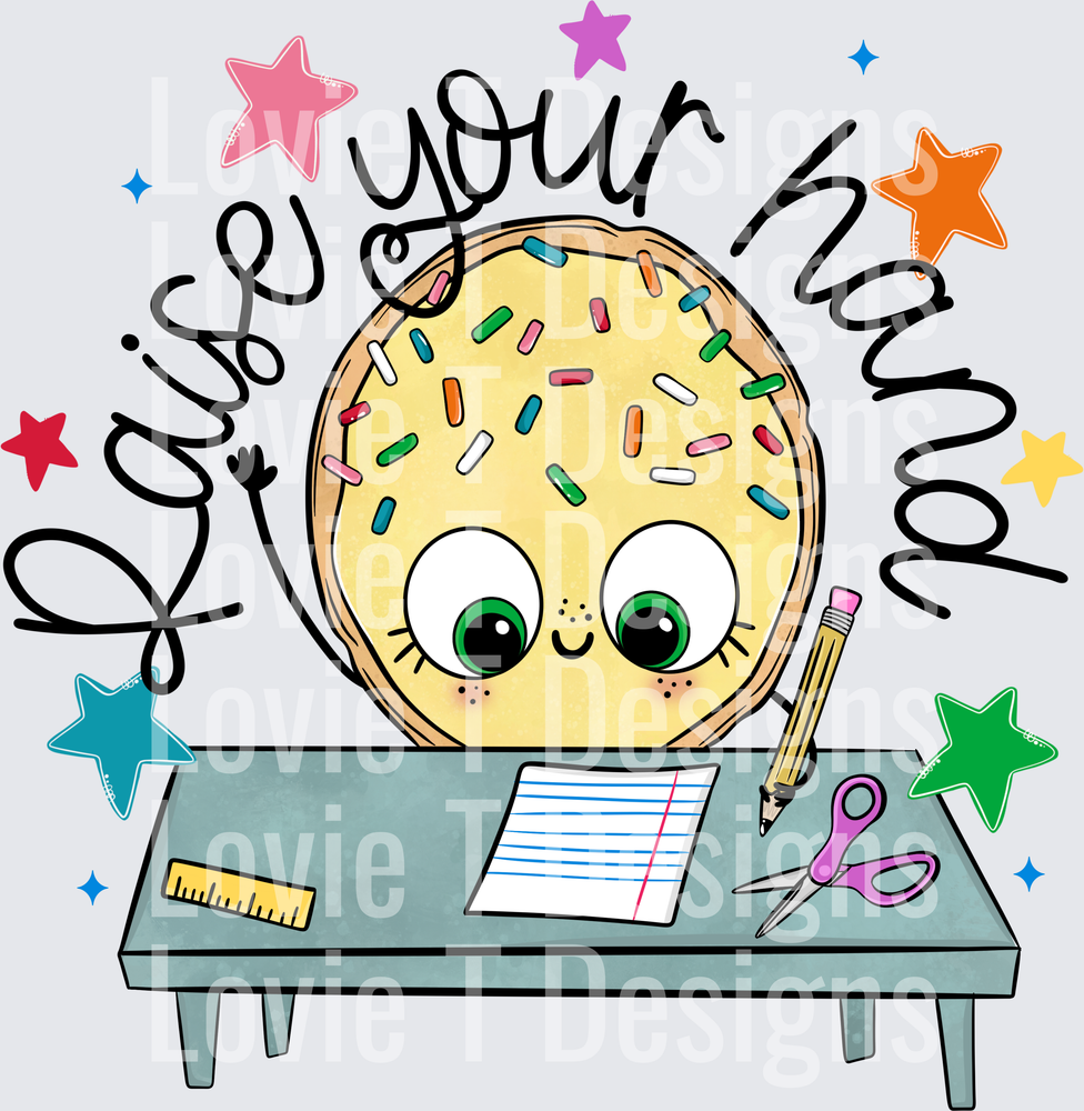 Raise Your Hand Cute Sprinkle Cookie Student Desk Design