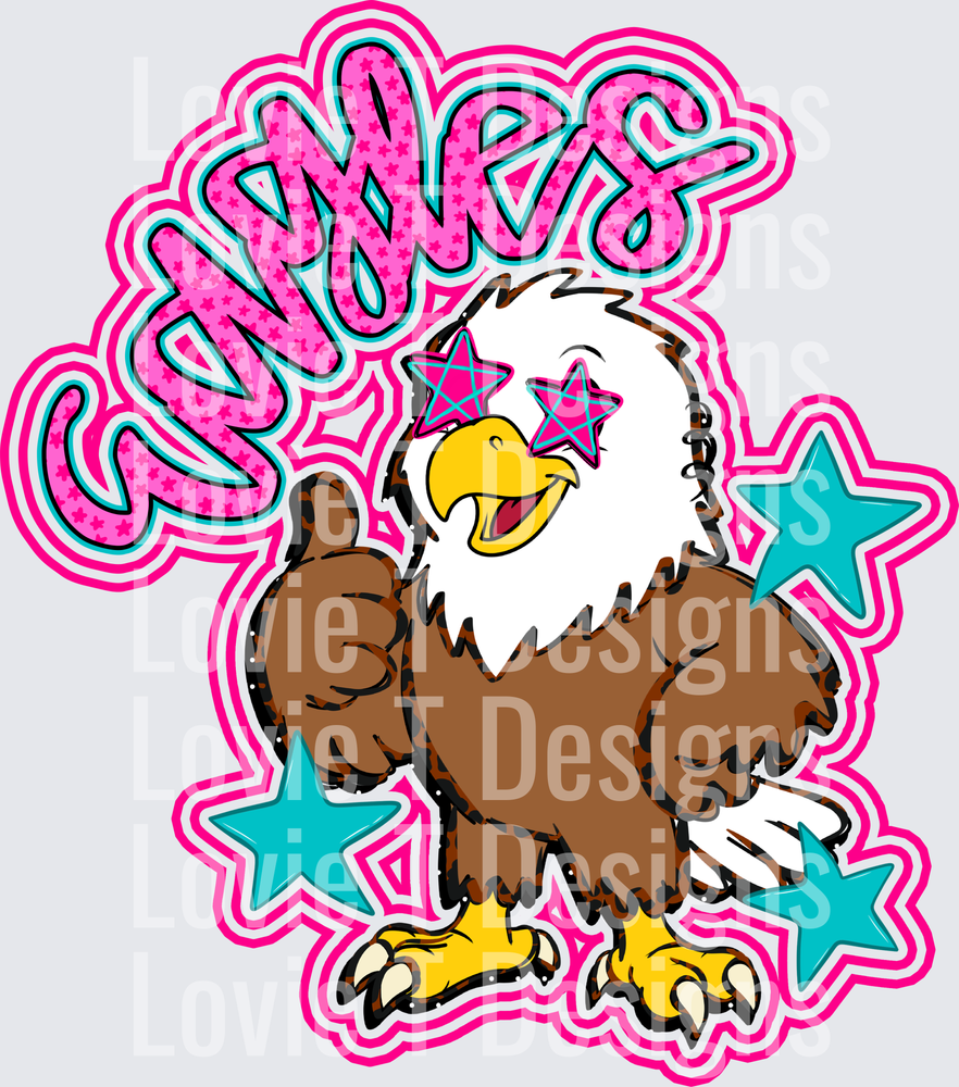 EAGLES PINK mascot DTF transfer design