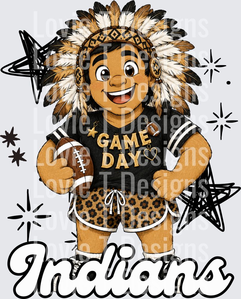 Vintage Football Indians DTF transfer