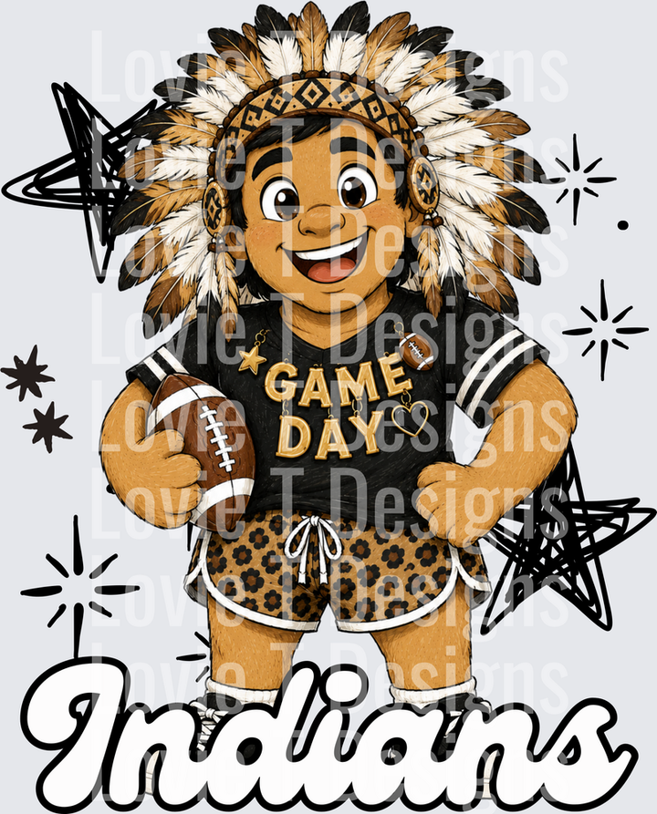 Vintage Football Indians DTF transfer