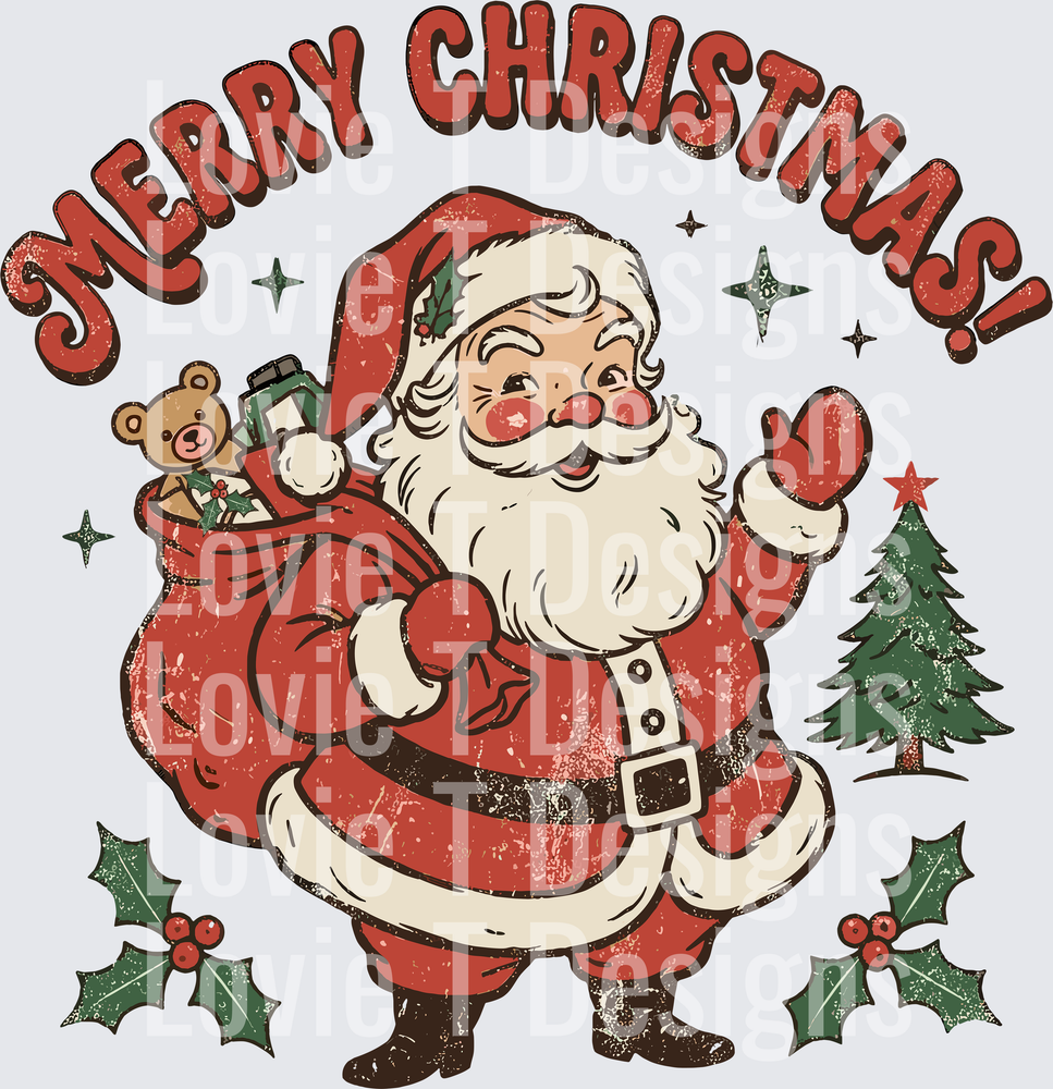 MERRY CHRISTMAS VINTAGE SANTA