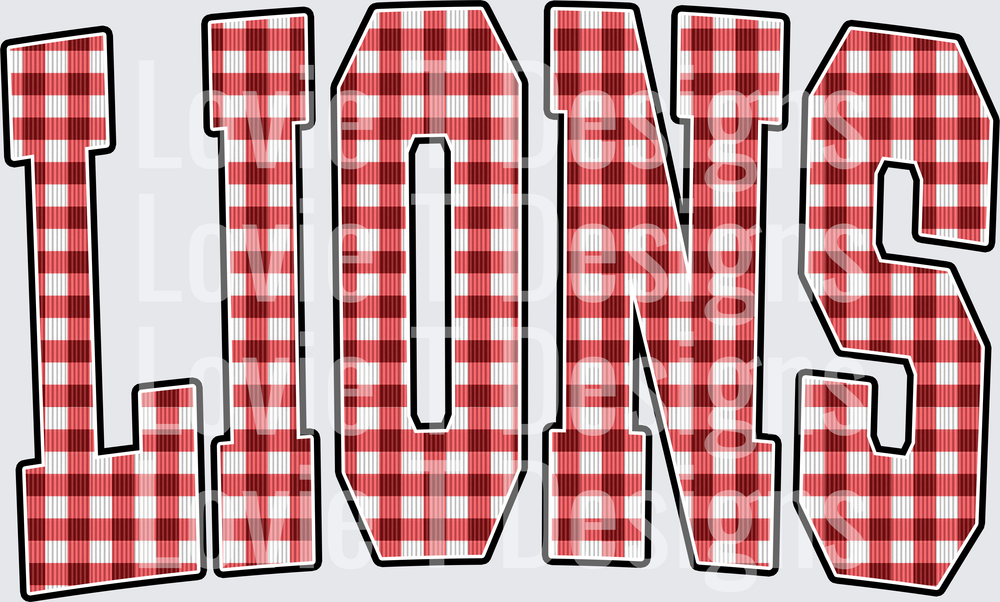 LIONS VARSITY GINGHAM RED