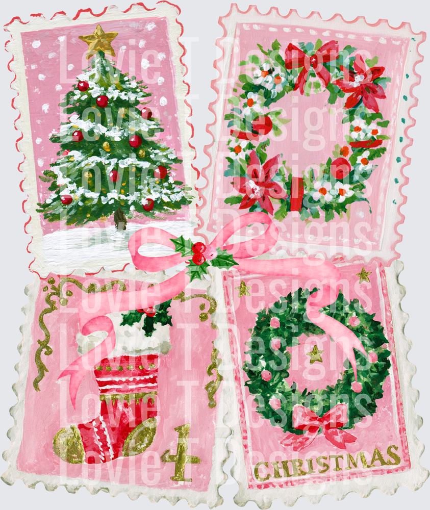 PINK CHRISTMAS STAMPS