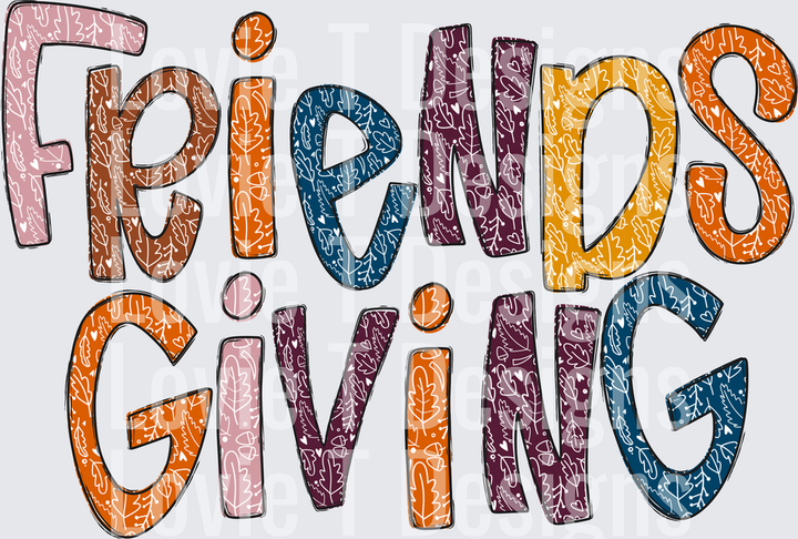 Friendsgiving 3 Thanksgiving DTF transfer design