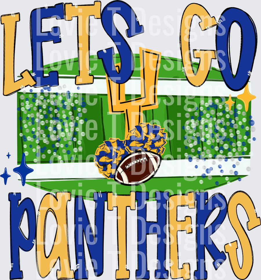 LETS GO PANTHERS YELLOW GOLD AND ROYAL