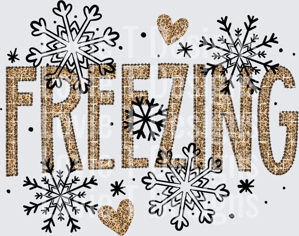 Freezing Leopard (Black) DTF transfer design