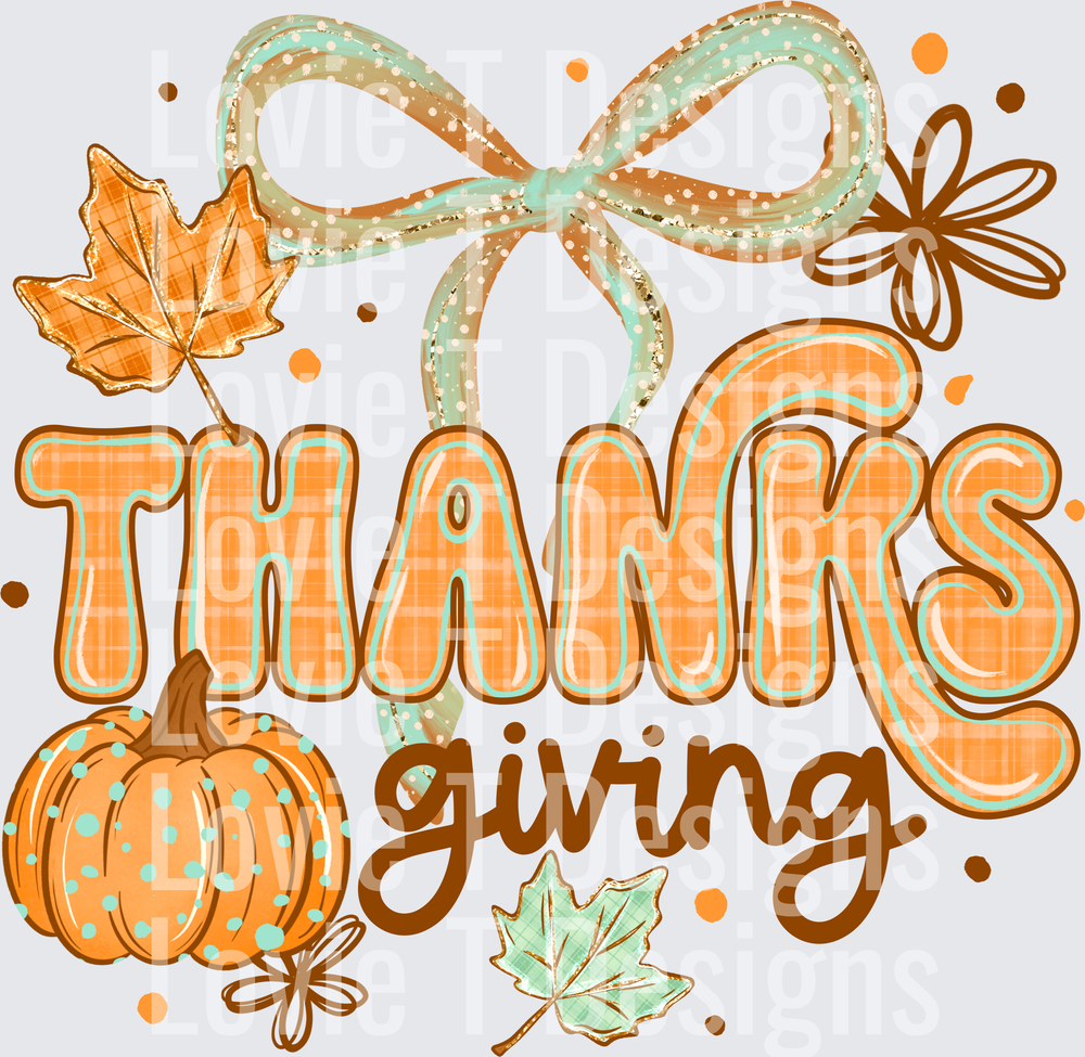 Thanksgiving fall DTF transfer design