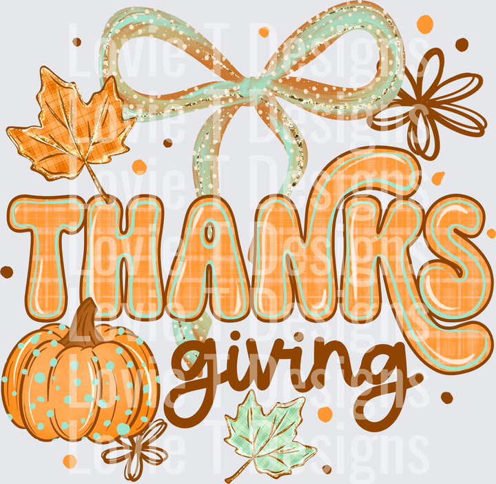 Thanksgiving fall DTF transfer design