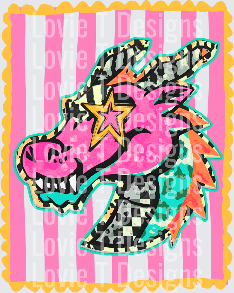 Preppy Mascot Stripes Dragons