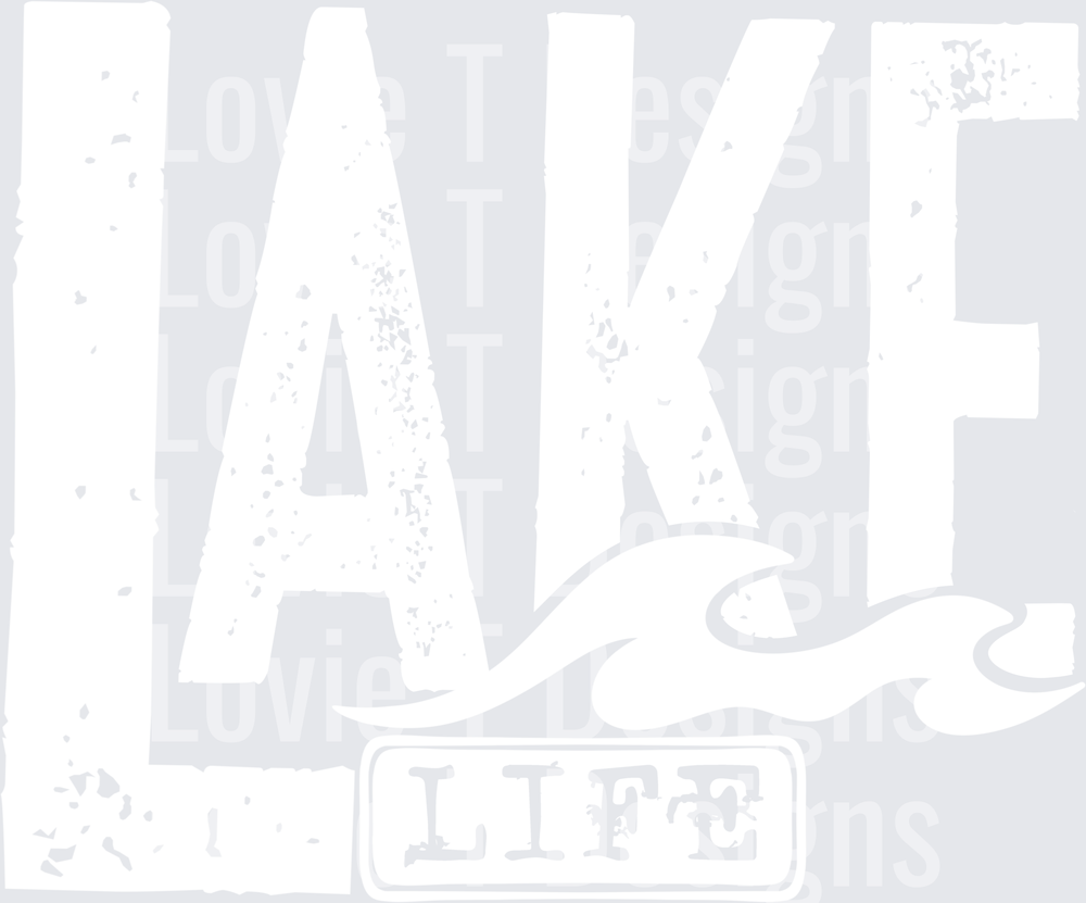 Lake life white single color