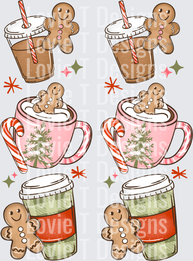 Very Merry Coffee Club Sleeves DTF transfer design