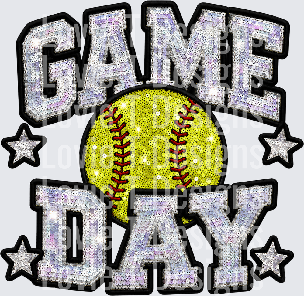 GAME DAY SOFTBALL FAUX SEQUIN