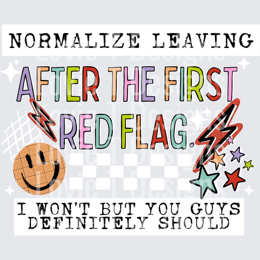 Red Flag White – DTF Transfer