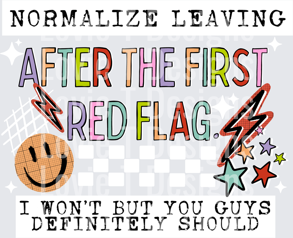 Red Flag White everyday DTF transfer design