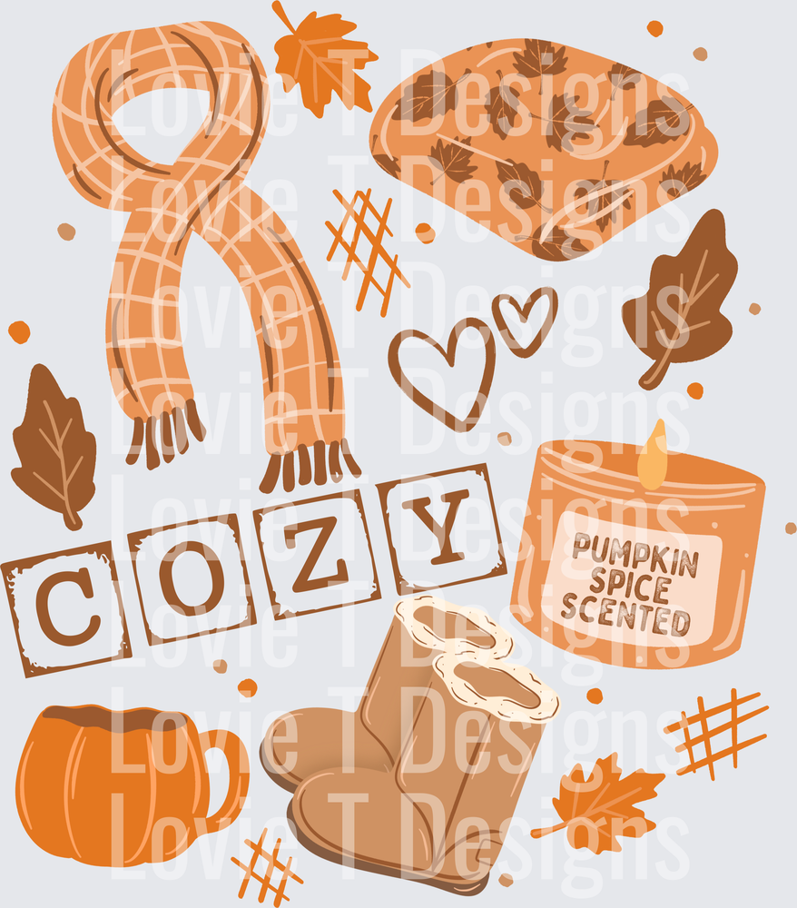 Fall Cozy Collage DTF transfer design