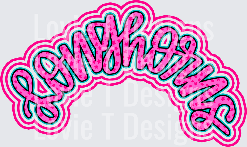 LONGHORNS PINK POCKET mascot DTF transfer design