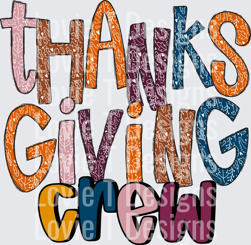Thanksgiving Crew DTF transfer design
