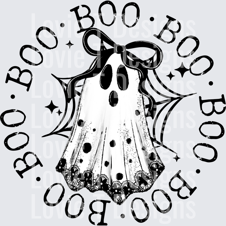 Boo Lace Ghost Black – DTF Transfer – product image
