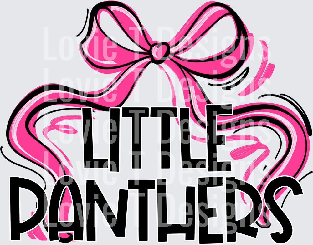 RIBBON SPORTS BOWS LITTLE PANTHERS PINK