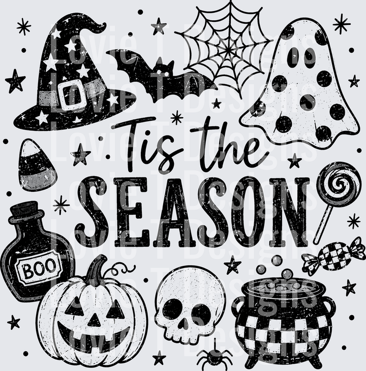TIS THE SEASON HALLOWEEN Halloween DTF transfer design