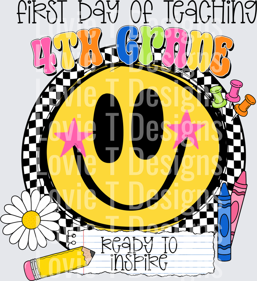 First Day of Teaching 4th Grade Smiley Face Ready to Inspire