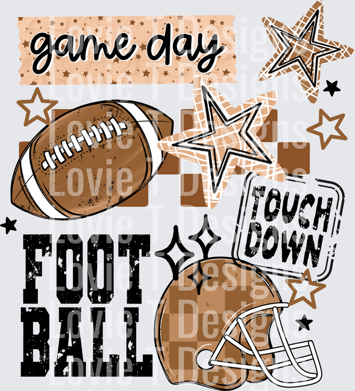 FOOTBALL COLLAGE Football DTF transfer design