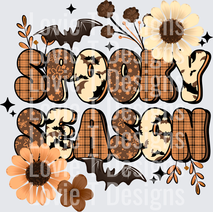 SPOOKY SEASON FLORALS Halloween DTF transfer design
