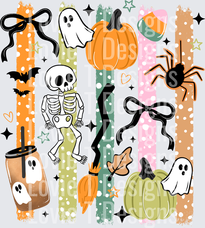HALLOWEEN STRIPES halloween DTF transfer design