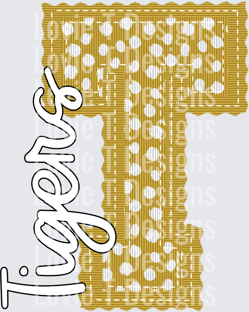 LETTERMAN STITCH DOTS T TIGERS VEGAS BLACK