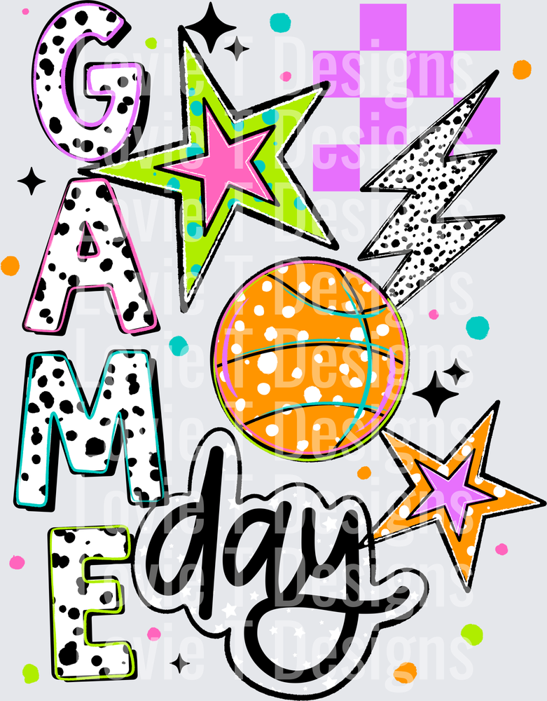 GAME DAY BASKETBALL 3 Basketball DTF transfer design