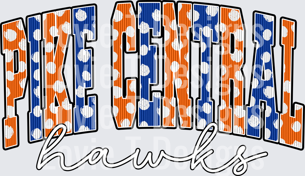 PIKE CENTRAL HAWKS ORANGE AND BLUE DOTS