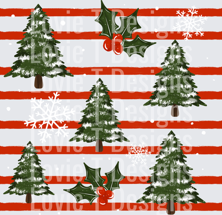 CHRISTMAS TREE STRIPES Christmas DTF transfer design