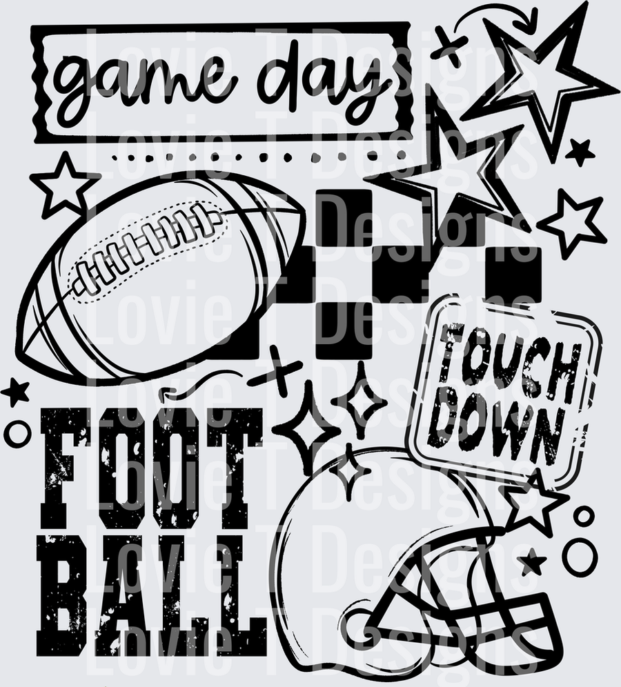Football_Collage_Single_Color_Black