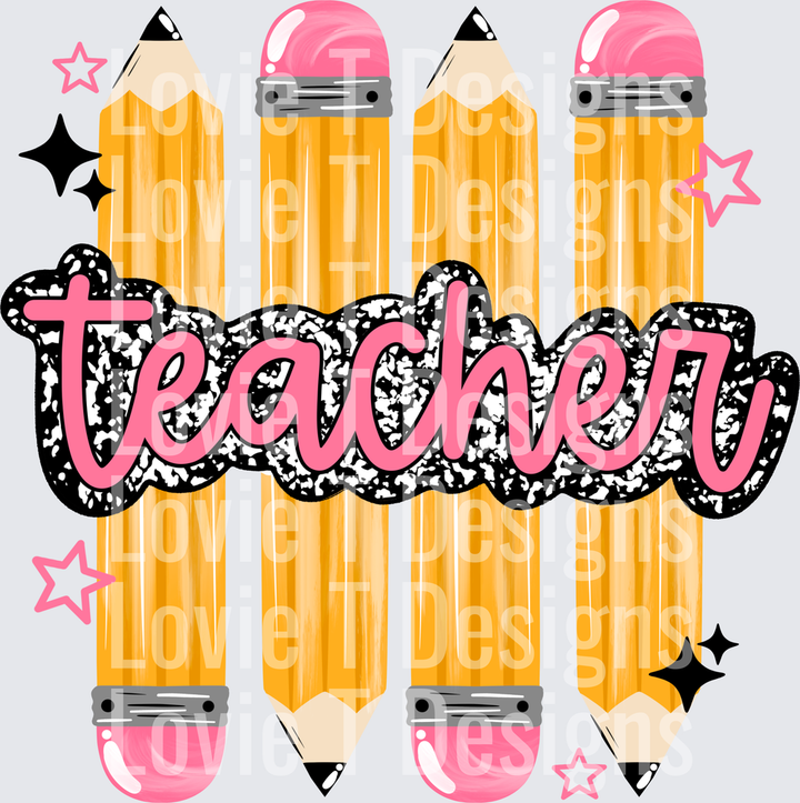 Teacher Pencils back to school DTF transfer design