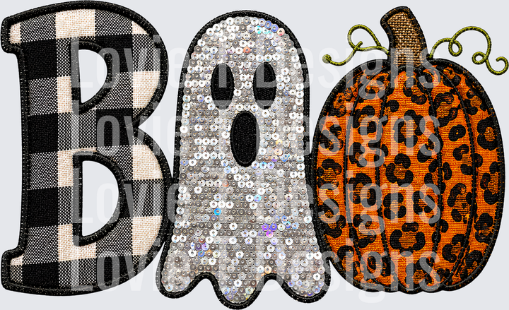 BOO GHOST PUMPKIN Halloween DTF transfer design