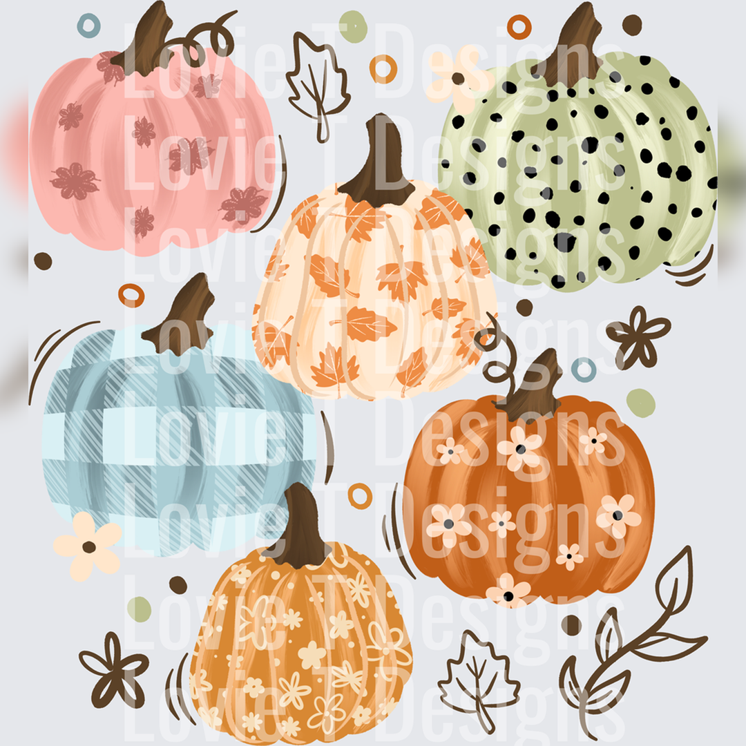 Fall Pumpkins Collage – DTF Transfer – product image